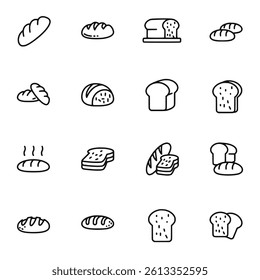 Bread icons set vector illustration