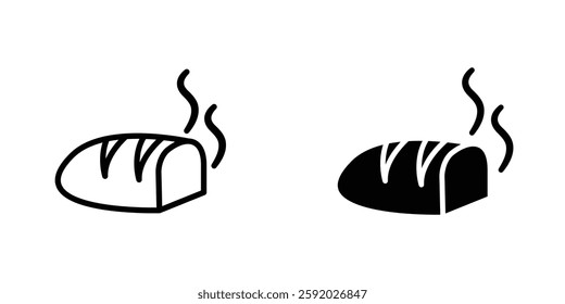 Bread icons. stroke line and black solid icons