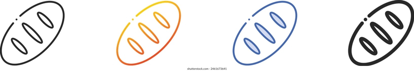 bread icon.Thin Linear, Gradient, Blue Stroke and bold Style Design Isolated On White Background