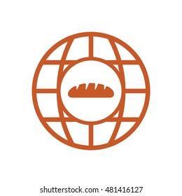 Bread icon,vector.   Flat design.