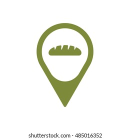 Bread icon,vector.   Flat design.