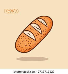Ilustración de pan panadería grano horneado centeno de trigo