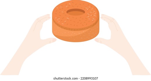 Bread,  illustration in a cartoon style. Logo for cafes, restaurants, coffee shops, catering.