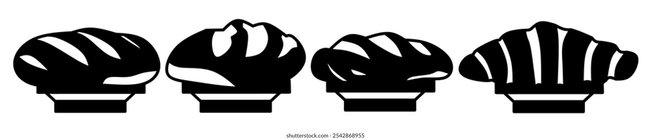 Bread illustration. Bread icon vector set. Design for business. Stock vector.