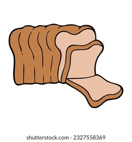 ilustración del pan,
aislado en fondo blanco.Vista superior