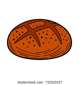 bread illustration isolated on the white background