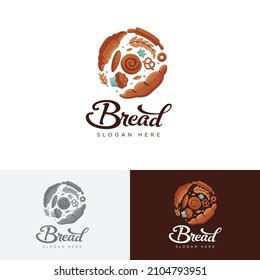 Logo de la Ilustración del Pan Estilo moderno y lindo para tu negocio Este logotipo es muy adecuado para tu negocio de panadería, tu marca de pan, se puede implementar en medios impresos, folletos, afiches