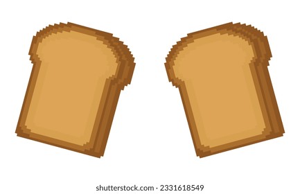 bread illustration with pixel theme on white background