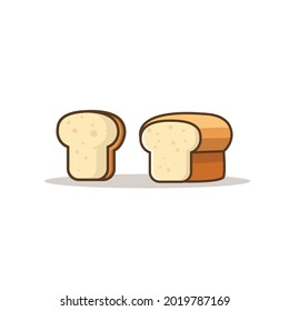 bread illustration with simple style, bread icon, sliced bread, bread vector, isolated design