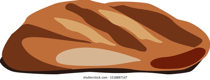 Bread, illustration, vector on white background.