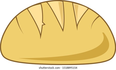 Bread, illustration, vector on white background.