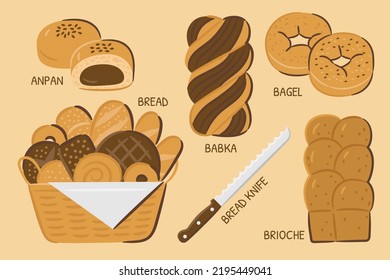 Bread illustration for website, application, printing, document, poster design, etc.