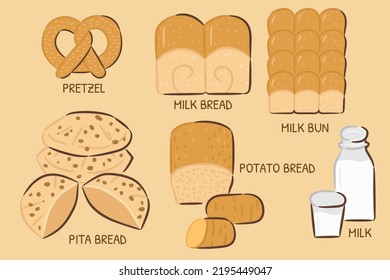 Bread illustration for website, application, printing, document, poster design, etc.