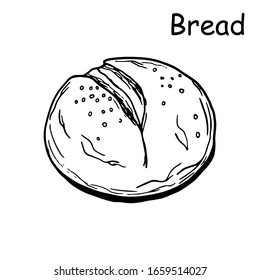 Bread. Isolated on a white background. The icon. Doodle style.