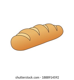 A bread isolated on white background. EPS 10 Vector.
