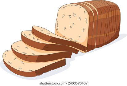 Bread isolated on white background