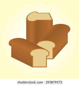 bread isolated on yellow background