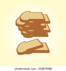 bread isolated on yellow background