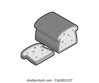 Bread isometric design icon. Vector web illustration. 3d colorful concept