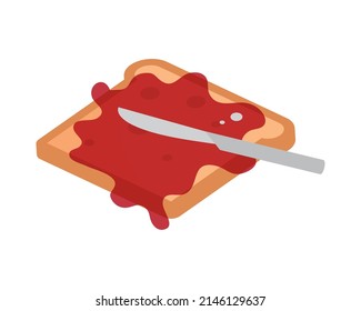 bread with jam icon isolated