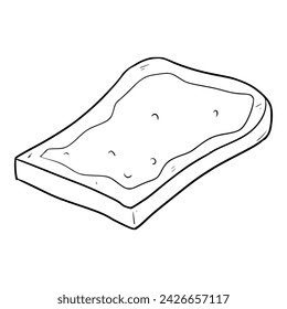 bread with jam outline illustration hand drawn