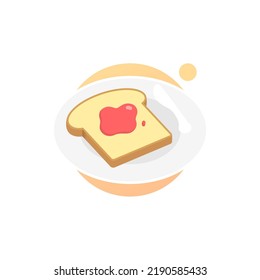 Bread jam strawberry simple isolated vector logo design