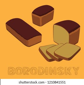 Bread Kind Borodinsky Vector Illustration