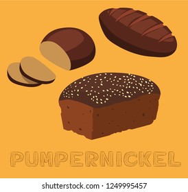 Bread Kind Pumpernickel Vector Illustration