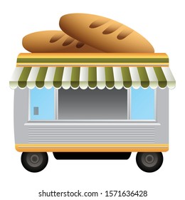 Bread kiosk icon. Cartoon of bread kiosk vector icon for web design isolated on white background