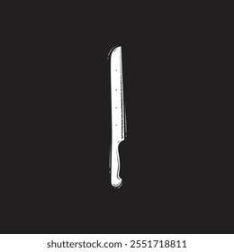 Bread kitchen knife flat vector design