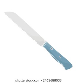 bread knife color vector illustration