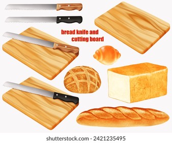 bread knife cutting board kitchen knife