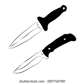 bread knife and dagger icon on white background vector illustration