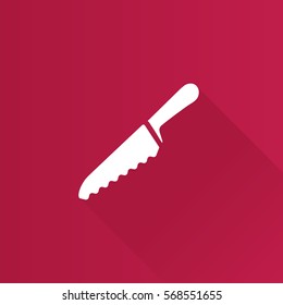 Bread knife icon in Metro user interface color style. Food kitchen household