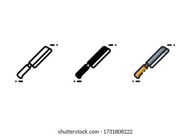 Bread knife icon. With outline, glyph, and filled outline style