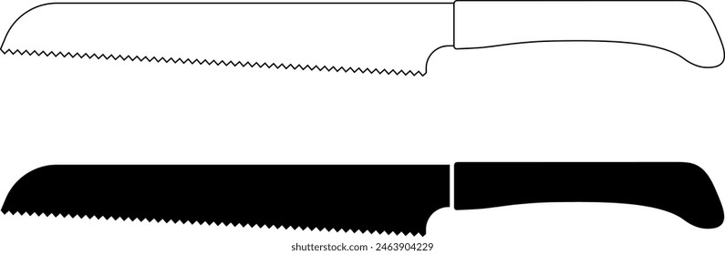 bread knife icon set isolated on white background