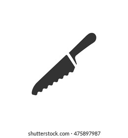 Bread knife icon in single color. Food kitchen household baking breakfast meal