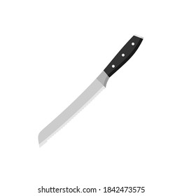 Bread Knife Icon : Suitable for Kitchen Theme, Culinary Theme, Food Theme, Infographics and Other Graphic Related Assets.