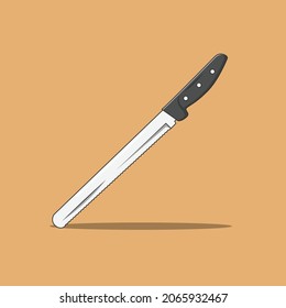 bread knife icon vector, flat design