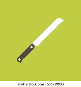 bread knife icon vector, flat design