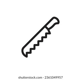 Bread Knife icon vector. Linear style sign for mobile concept and web design. Bread Knife symbol illustration. Pixel vector graphics - Vector.