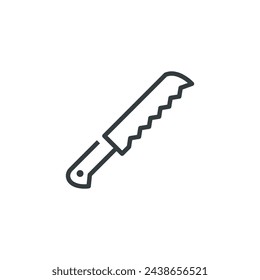 Bread knife kitchen utensil icon, vector illustration