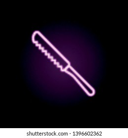 bread knife neon icon. Elements of restaurant set. Simple icon for websites, web design, mobile app, info graphics
