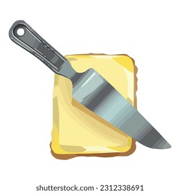 Bread and knife on isolated backdrop icon isolated