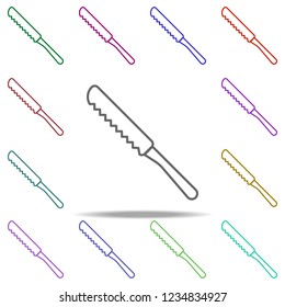 bread knife outline icon. Elements of restaurant in multi color style icons. Simple icon for websites, web design, mobile app, info graphics