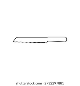 bread knife outline icon serrated kitchen cutter illustration