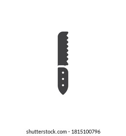 Bread knife vector icon. filled flat sign for mobile concept and web design. Saw knife glyph icon. Symbol, logo illustration. Vector graphics