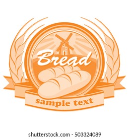 Bread Label in one color - orange