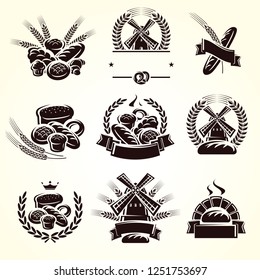 Bread labels set. Vector