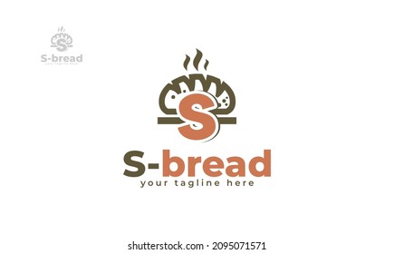 Diseño del logotipo de la letra de pan. vector
